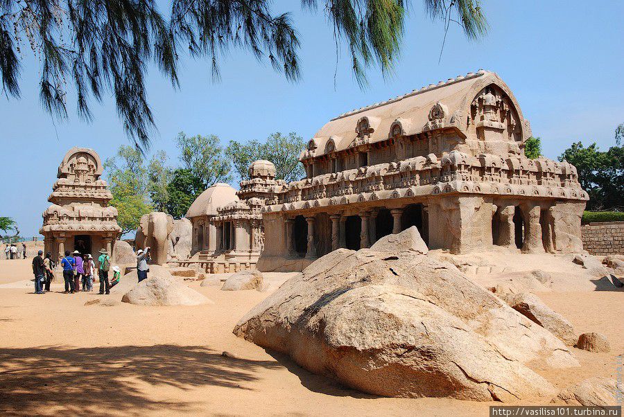 Каменные колесницы  Пандавов и Прибрежный храм Мамаллапурама