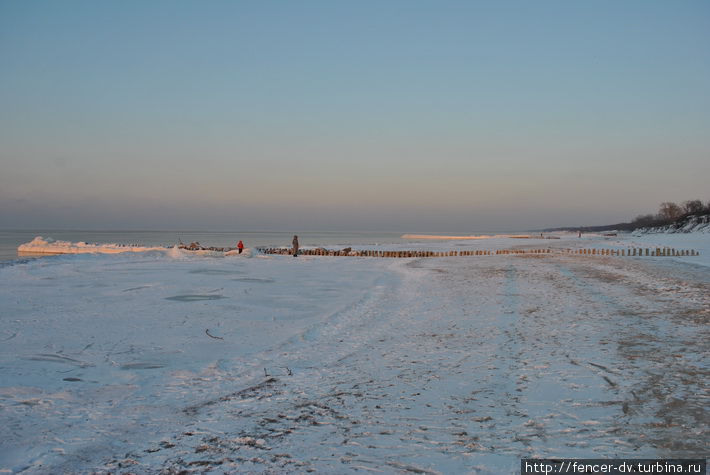 Холодное море Кранца на закате Зеленоградск, Россия