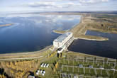 Рыбинская ГЭС с высоты птичьего полёта