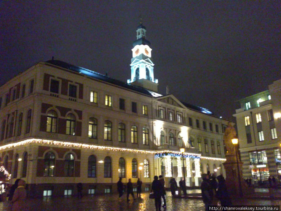 Ратушная площадь. Поздний январский вечер Рига, Латвия