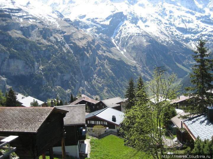 Мюррен, по канатной дороге на вершину Шильтхорн Мюррен, Швейцария