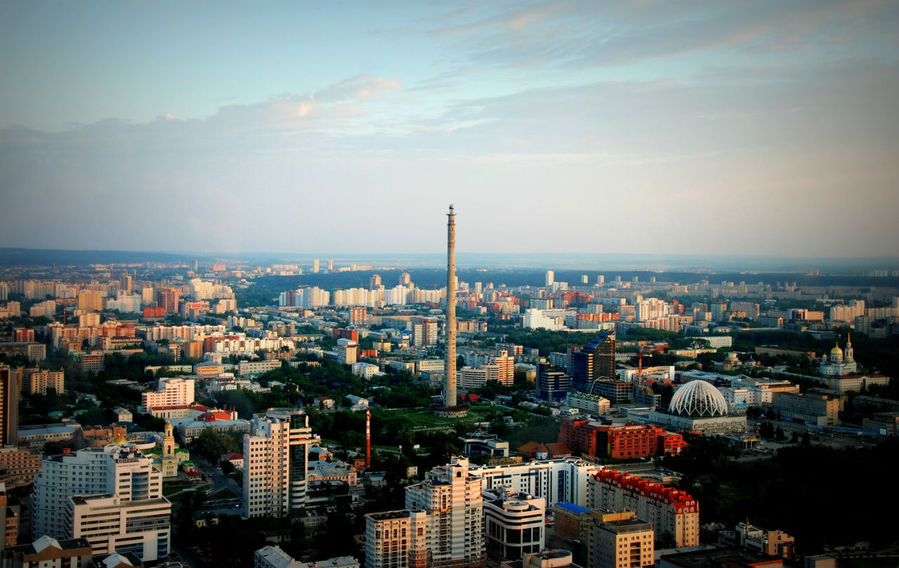 Екатеринбург с высоты 180 метров или закат на башне Высоцкий Екатеринбург, Россия