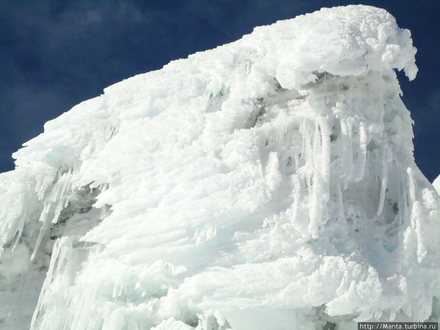 Смотри внимательно. Снежные наросты и кристаллы по центру этой морды тоже горизонтальные. Котопакси стратовулкан (5897м), Эквадор
