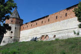 Наугольная (Тайницкая) башня и прясло стены.