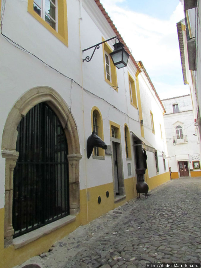 Пробковое царство, жареные каштаны и желто-синий окрас домов Эвора, Португалия