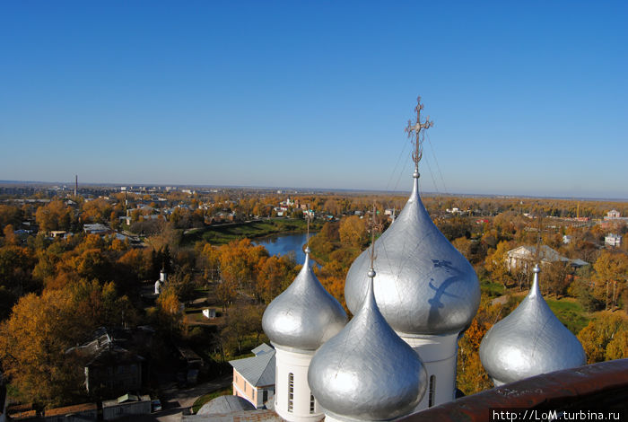 вид с Колокольни Вологодского кремля, купола Софийского собора Вологда, Россия