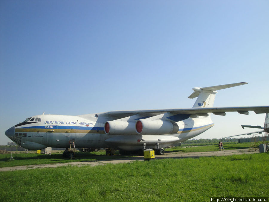 Под крылом самолета....Музей авиации в Киеве, май 2012 Киев, Украина