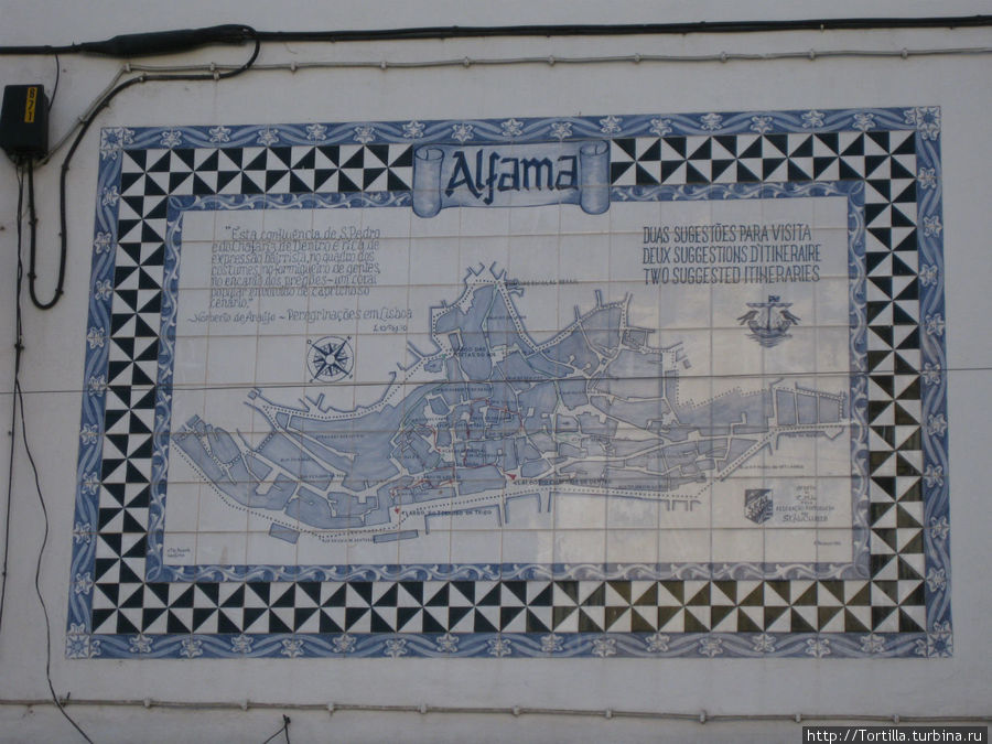 Лиссабон
Карта Альфамы Лиссабон, Португалия