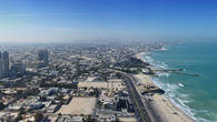 Панорама из 5 верт. кадров.
Аджман, Corniche tower, 37 этаж.