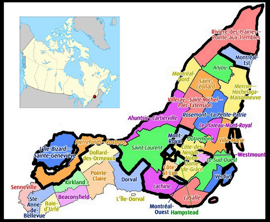 Административное деление Монреаля. Монреаль, Канада