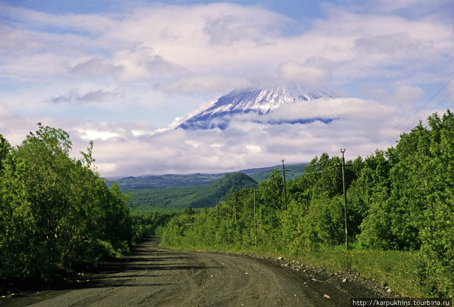 Так выглядит Ключевская Сопка из посёлка. Ключевская Сопка (вулкан 4835м), Россия