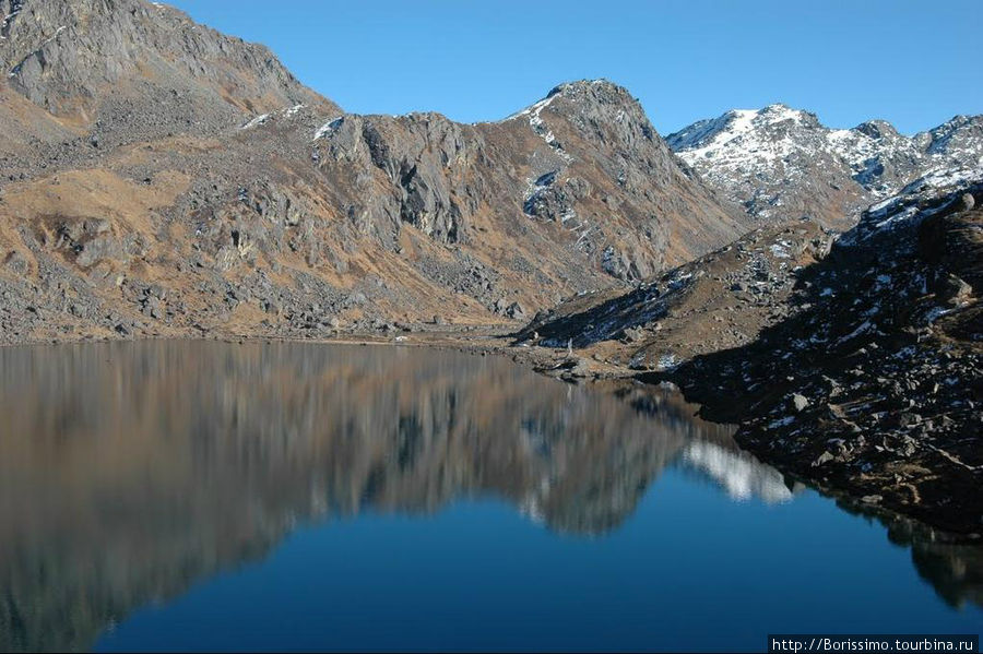 Вот так выглядело озеро с порога нашего гест-хауса. Непал