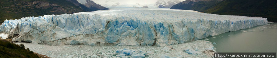 Ледник Перито Морено во всей своей широте. Лос-Гласьярес Национальный парк, Аргентина