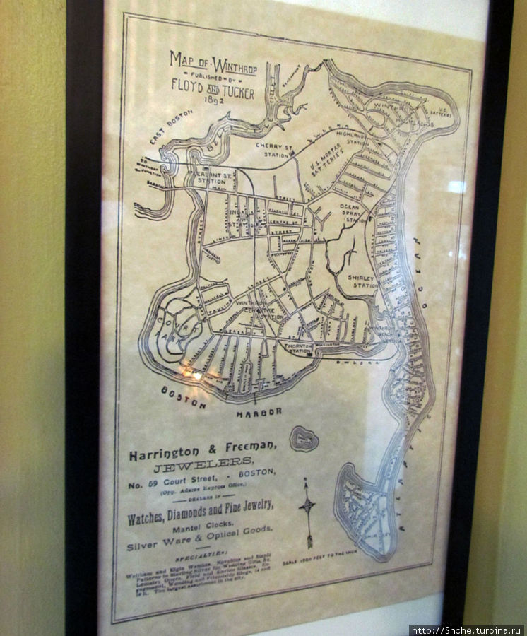 Старая карта грода Уинтроп, CША
