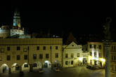 Вид из отеля Zlaty Andel на площадь Согласия и Замок.