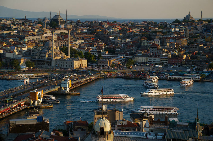 Закат с Галатской башни Стамбул, Турция