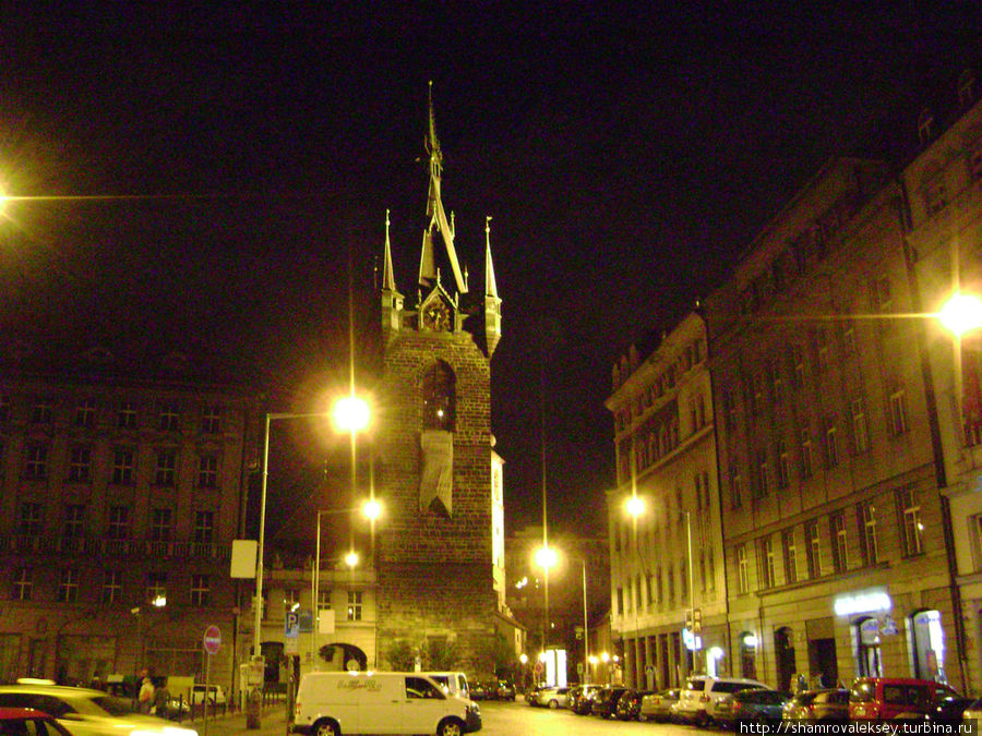 Башня ночью Прага, Чехия
