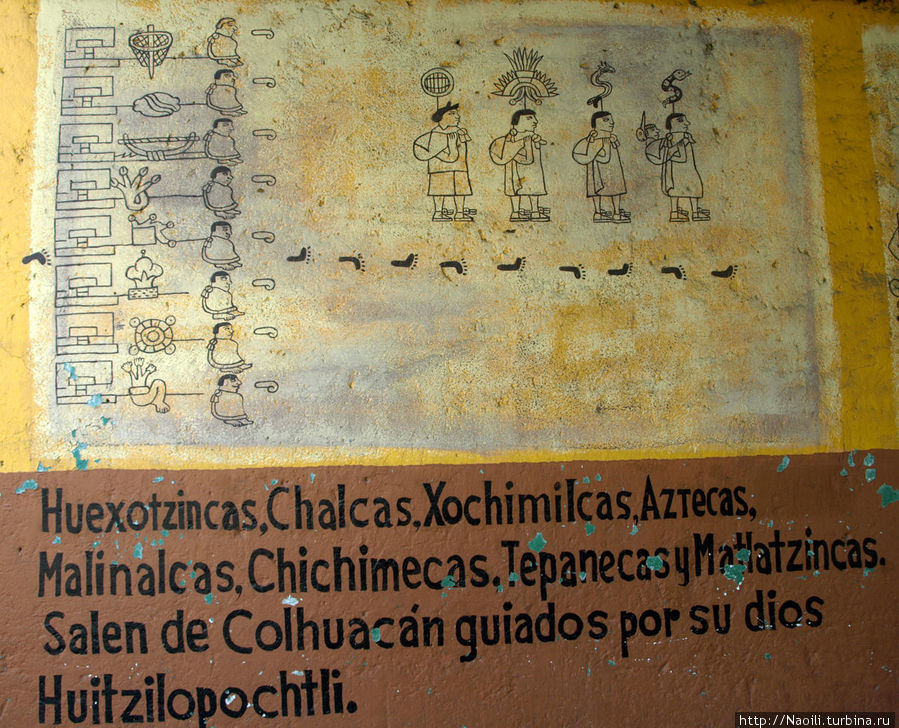 Индейцы различных племен выезжают из Колуакан ведомые богом Уитсилопóчтли. Тула-де-Альенде, Мексика