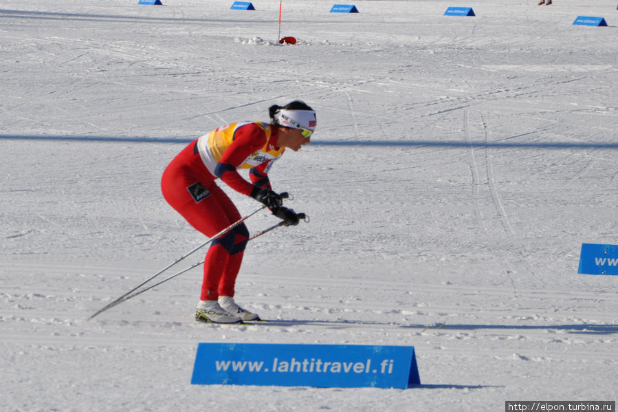 Победительница классического спринта — Марит Бьорген (Норвегия). Лахти, Финляндия