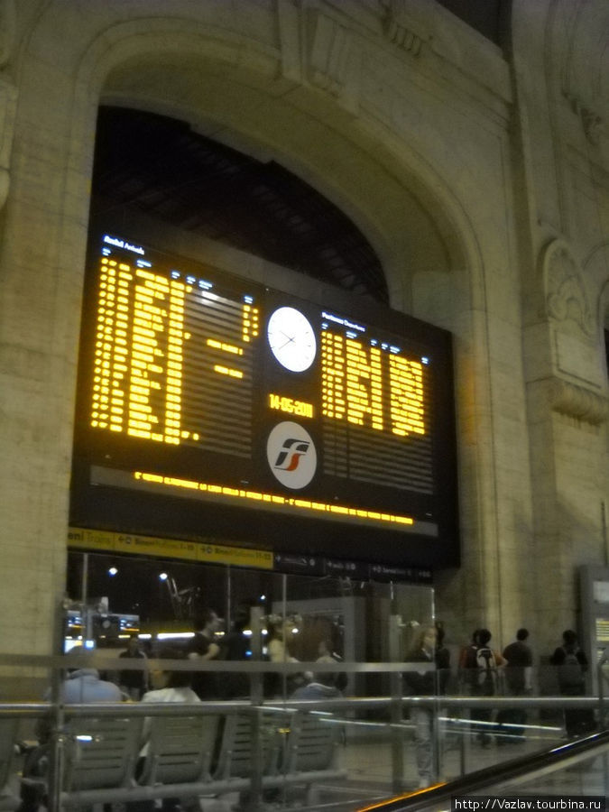 Выход к платформам и расписание поездок Милан, Италия