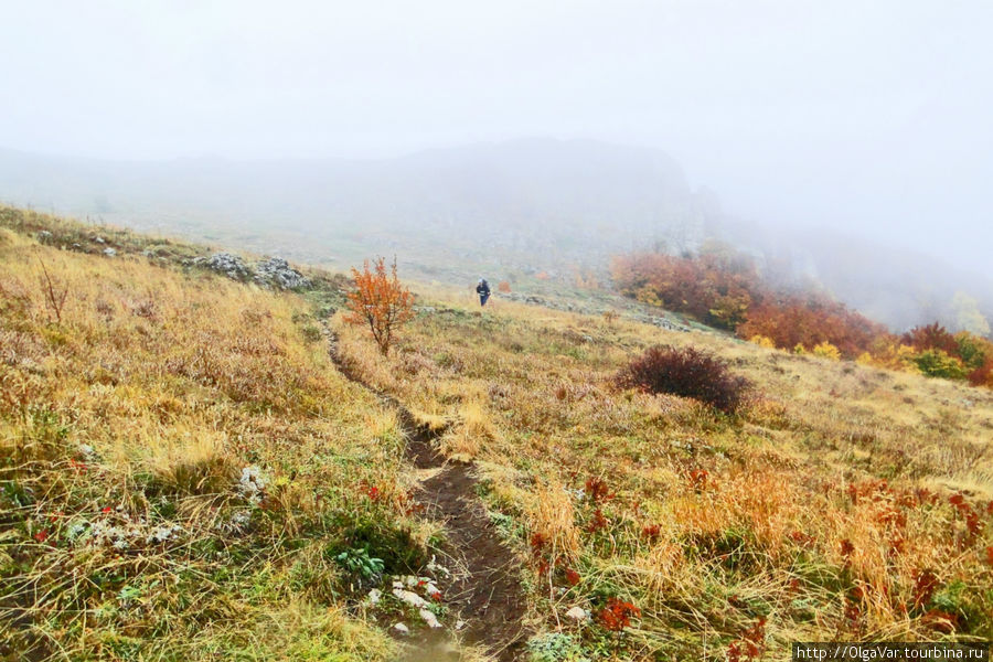 Туман окутал гору и скрыл её из виду Алушта, Россия
