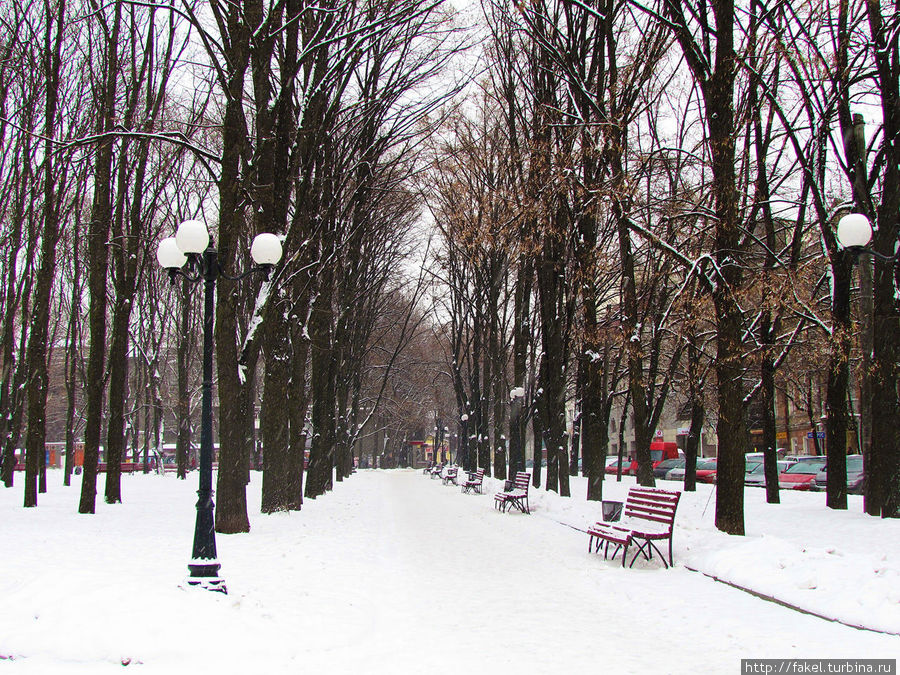 Зимой сквер также красив Харьков, Украина