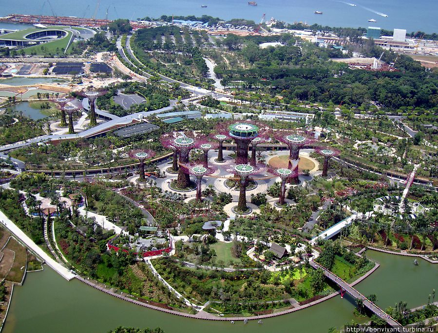 Вид на Рощу с Marina Sands Bay Сингапур (город-государство)