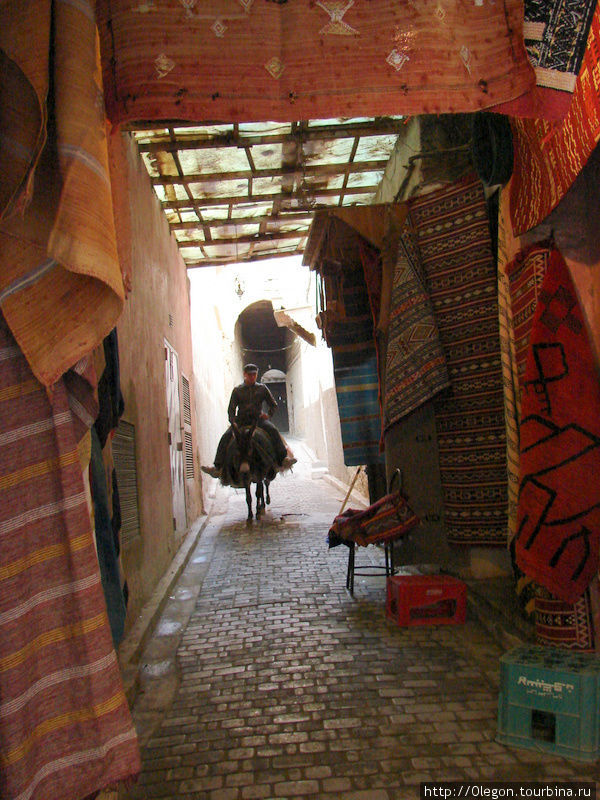 По узким улочкам медины Феса машины не ездят, единственный транспорт- ослики Фес, Марокко