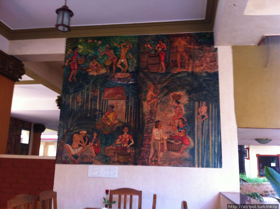 Наскальная живопись в некоем отеле Калангута Индия