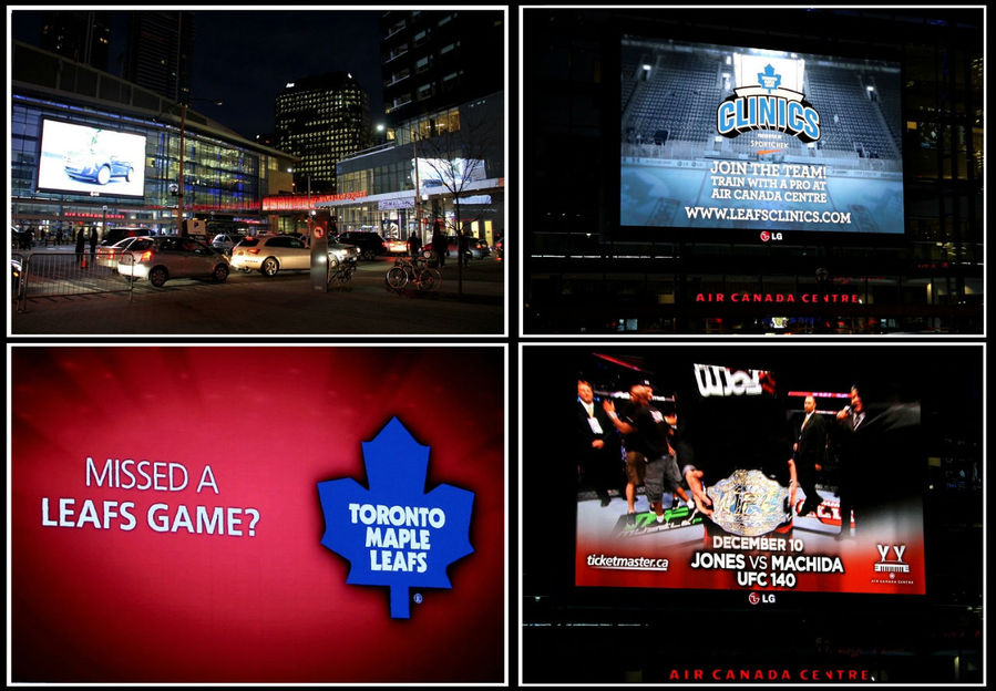 Центральный вход и кадры рекламы. Торонто, Канада