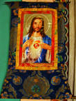 тханка с Иисусом. единственное европеистое изображение в храме