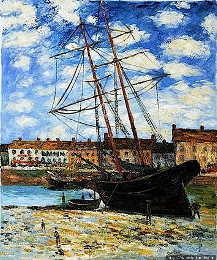 Boat at Low Tide, FeCamp 1881, Claude Monet Фекам, Франция