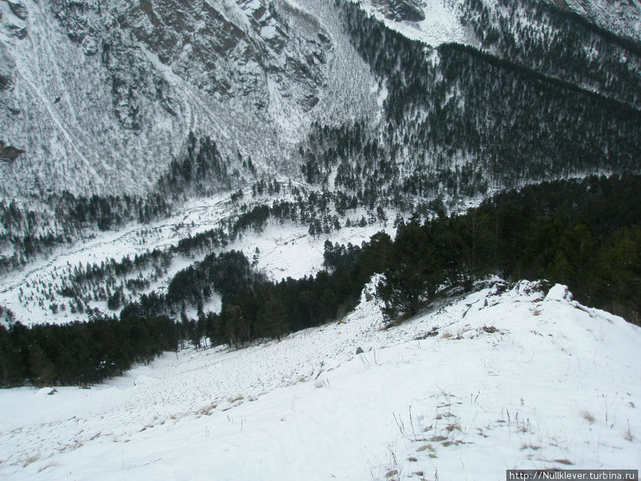 Вид вниз на ущелье Адыл-Су Кабардино-Балкария, Россия