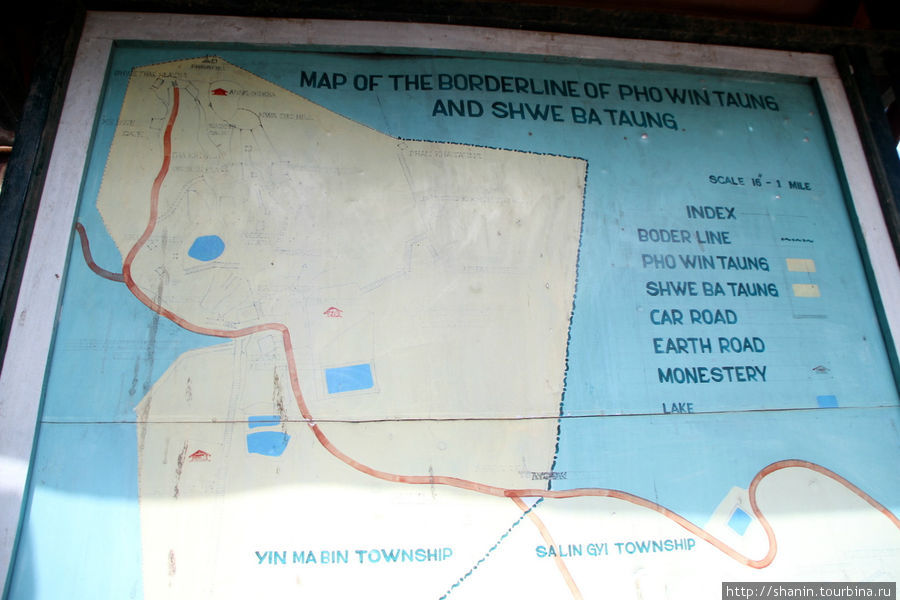 Карта расположения пещер По Вин Даунг Монива, Мьянма
