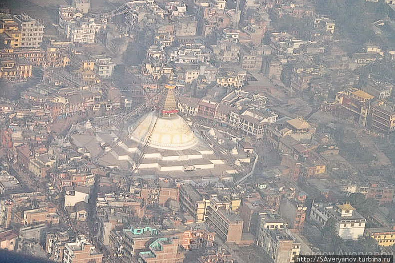 Боднатх с воздуха Катманду, Непал