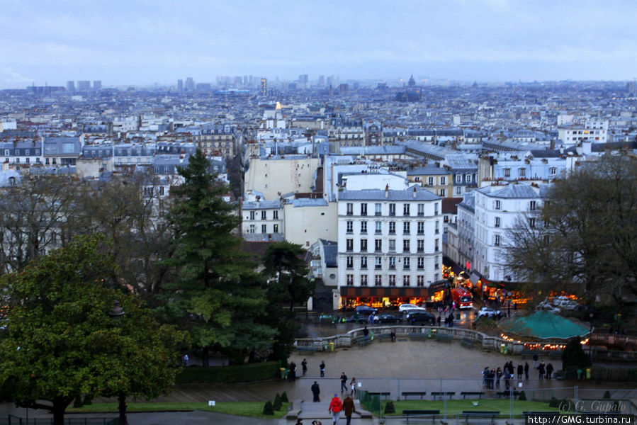 Вид с вершины Монмартра Париж, Франция