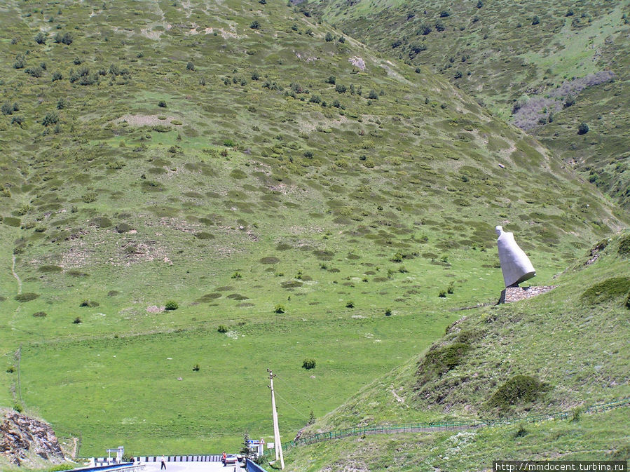 На склоне справа — памятник Коста Хетагурову Северная Осетия-Алания, Россия