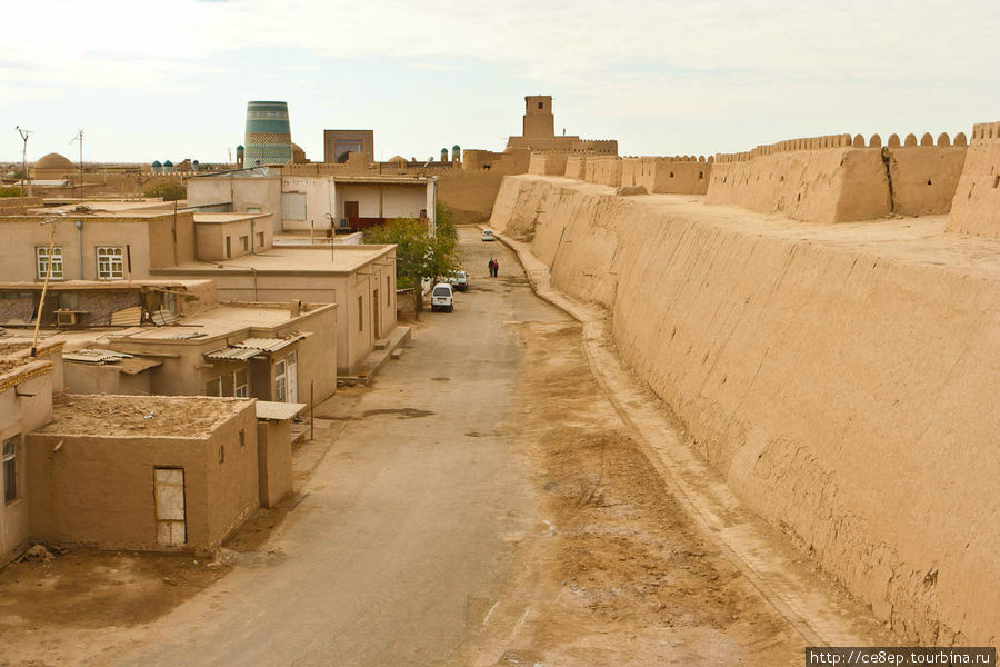 Дома, улица, стена Хива, Узбекистан
