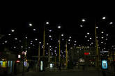 Ночной вид на площадь, куда приходят все трамваи
