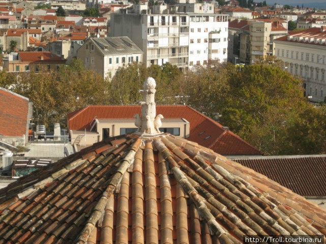 Фрагмент самого собора на фоне сплитских красот Сплит, Хорватия