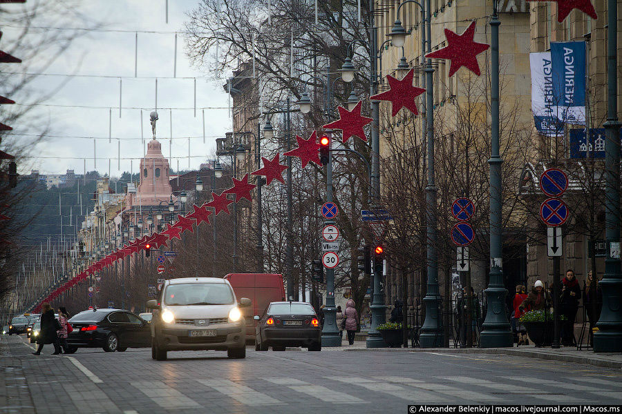Одна из главных улиц в городе — проспект Гедимина. Вильнюс, Литва