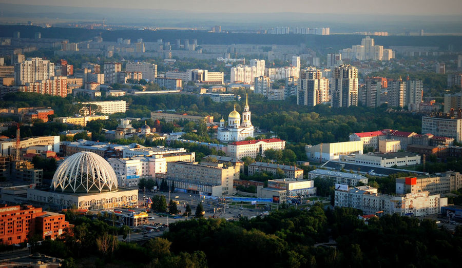 Екатеринбург с высоты 180 метров или закат на башне Высоцкий Екатеринбург, Россия