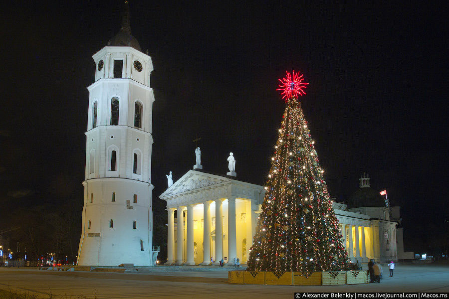 Ночной новогодний Вильнюс Вильнюс, Литва