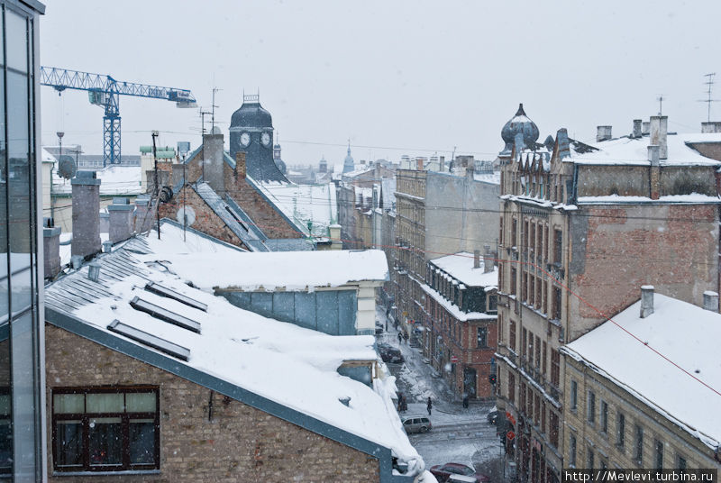 Февральский снегопад в Риге. Рига, Латвия
