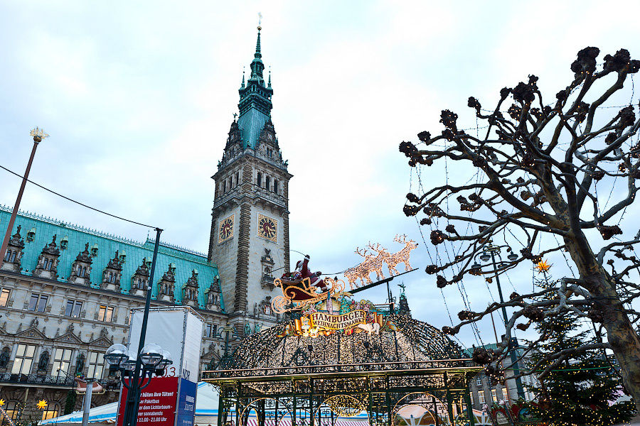 Прямой репортаж с рождественского рынка Гамбурга! Гамбург, Германия