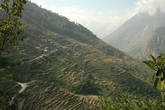 Любой клочок земли в Непале бережно и трудолюбиво обрабатывается и даёт урожай. Все склоны покрыты бесчисленными террассами.