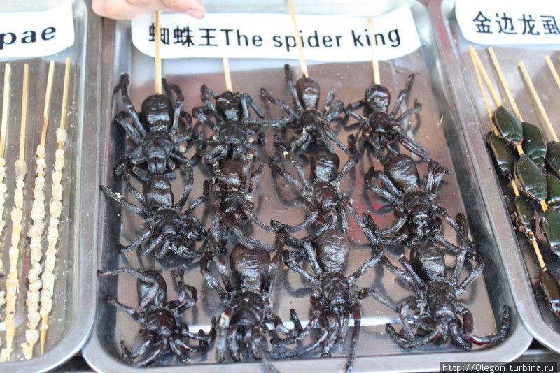 Попробуйте огромных чёрных пауков Пекин, Китай