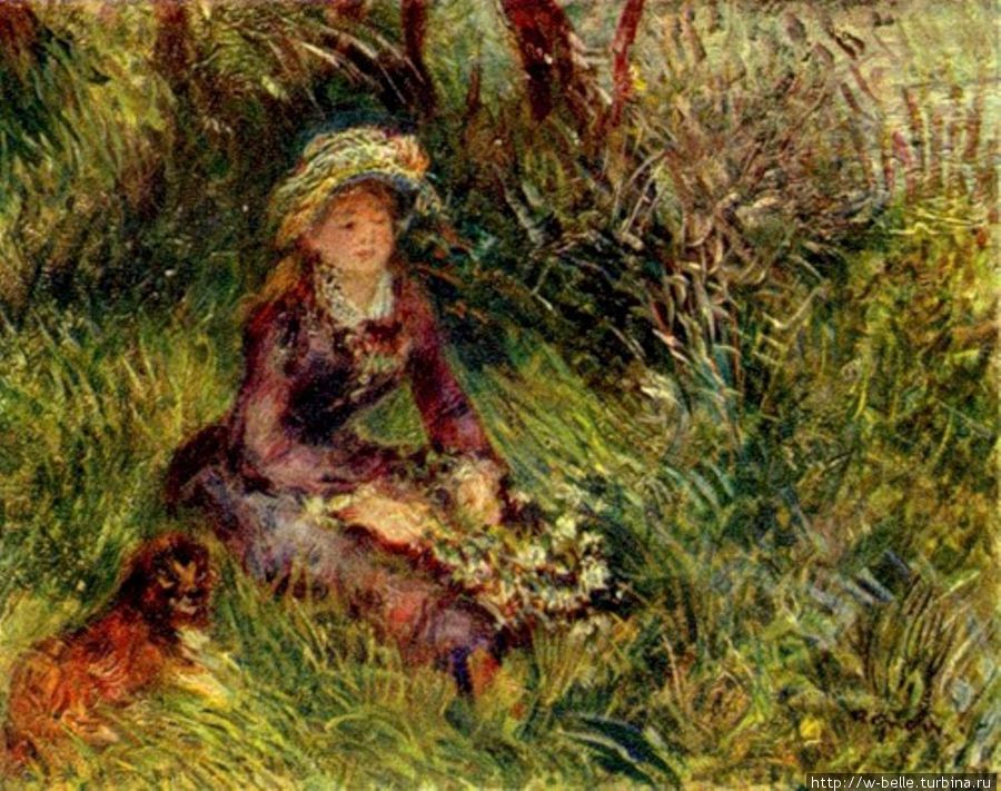 Женщина с собачкой.(Портрет мадам Ренуар), 1880г Кань-сюр-Мер, Франция