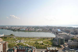 Здесь видно озеро Нижний Кабан, а на горизонте — это Волга.