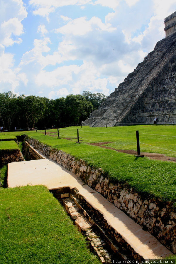 Под пирамидой Кукулькана Чичен-Ица город майя, Мексика